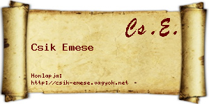 Csik Emese névjegykártya